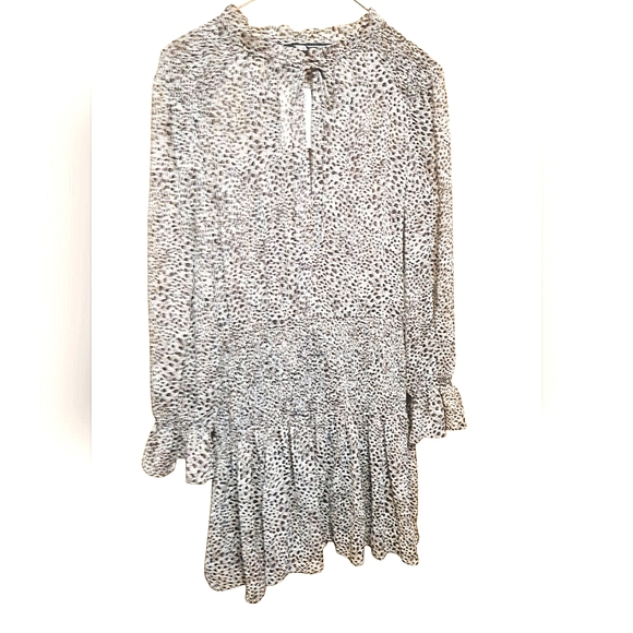 NWT Zara Mini Dress Animal Print Size XL With Metallic Thread - Picture 1 of 3